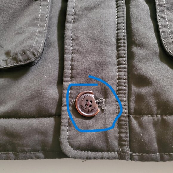 Abercrombie Kids Olive Green Coat with Faux Fur Lining Sz 11/12 -read desc - Picture 15 of 16